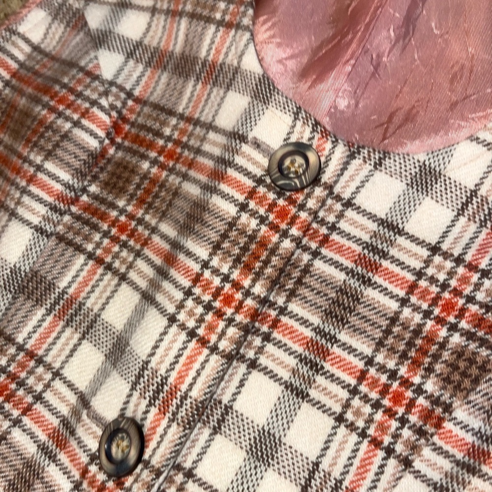 Vintage Two-Piece Tartan Wool Vest Suit XS - Picture 9 of 11